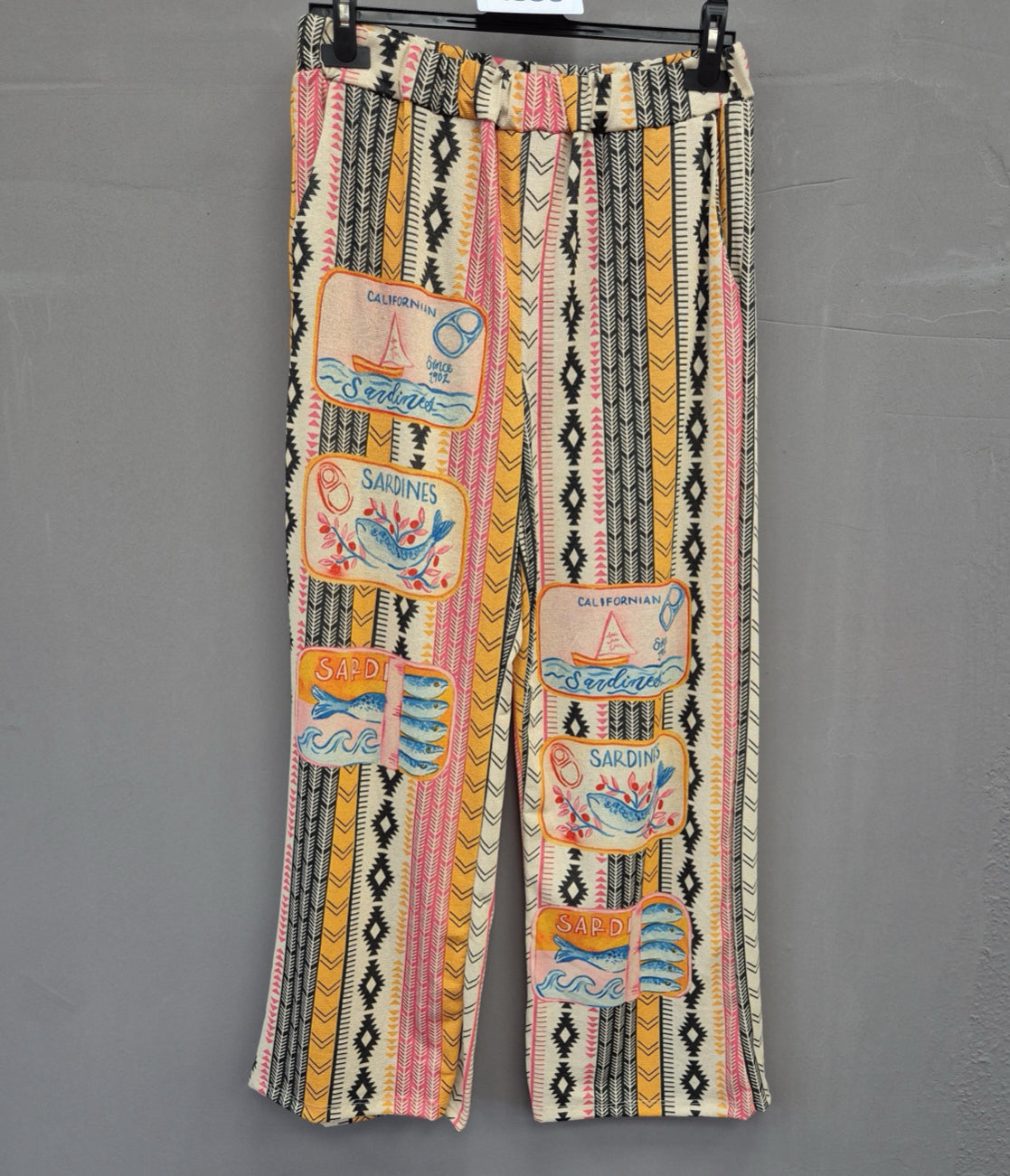 Boho Hose mit Print – California Sardine Style | One Size 36–42