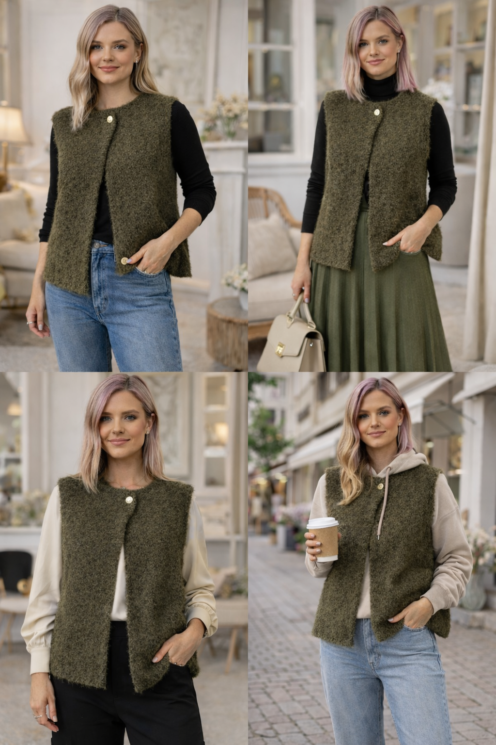 SunnyKate Cozy Weste Milano – Braun | Gr. 34–38/40