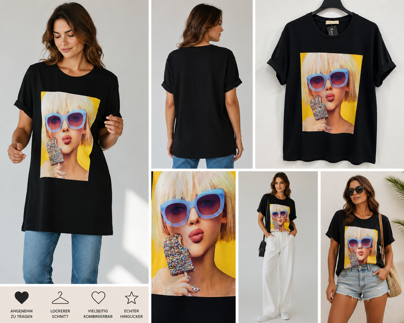 🖤 Ice Cream Queen Shirt
Dieses Shirt versprüht sofort Sommerlaune. Onesize Gr. 36-42