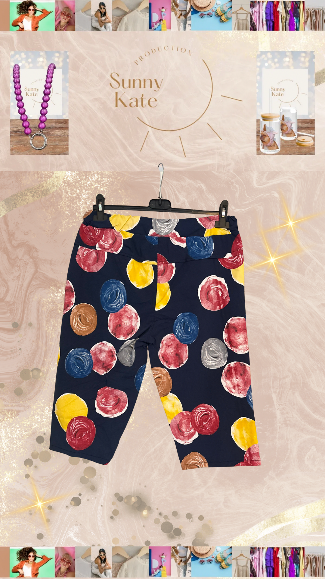 „Color Pop“ Stretch Shorts Damen – Bunte Sommerhose Gr. 42–48