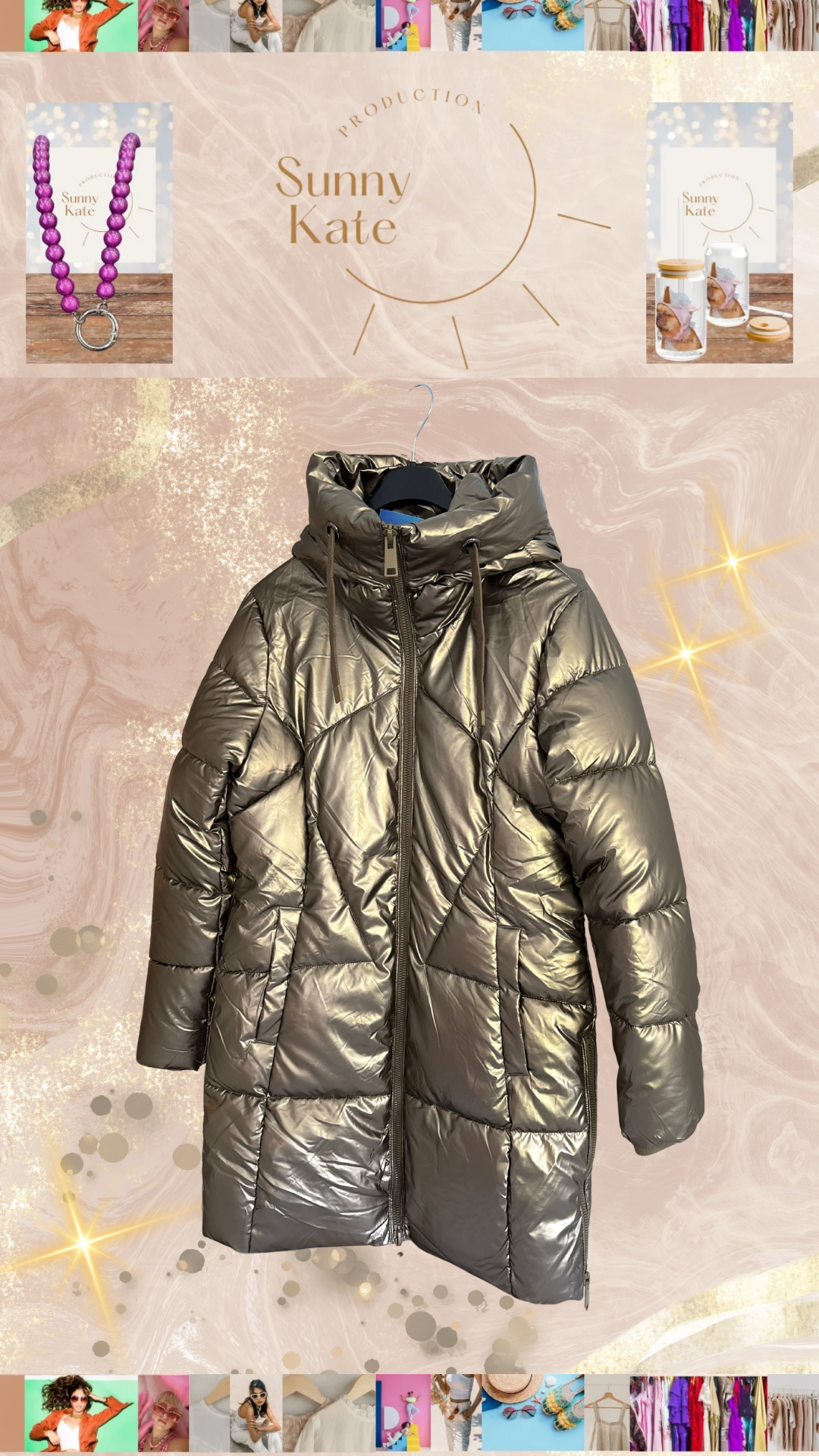 Frost & Shine“ Metallic Coat Gr. S 36/38