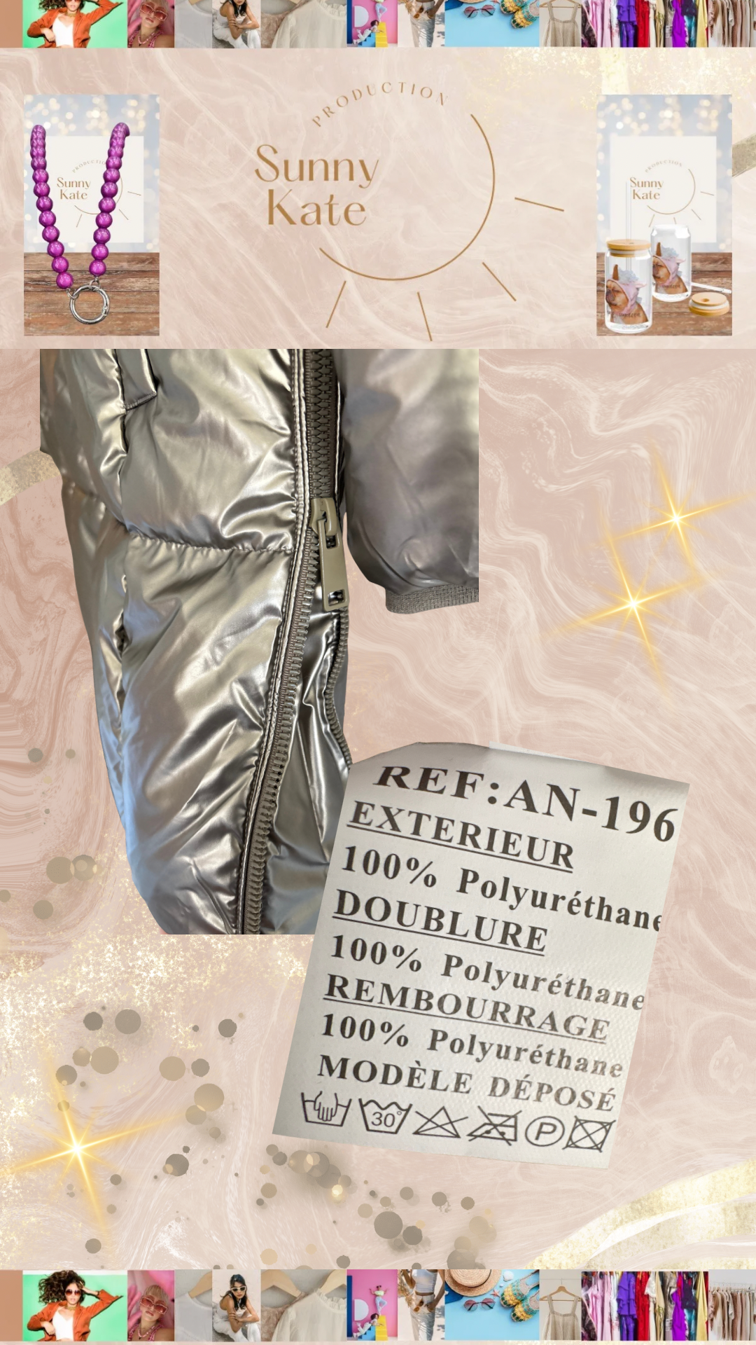 Frost & Shine“ Metallic Coat Gr. S 36/38