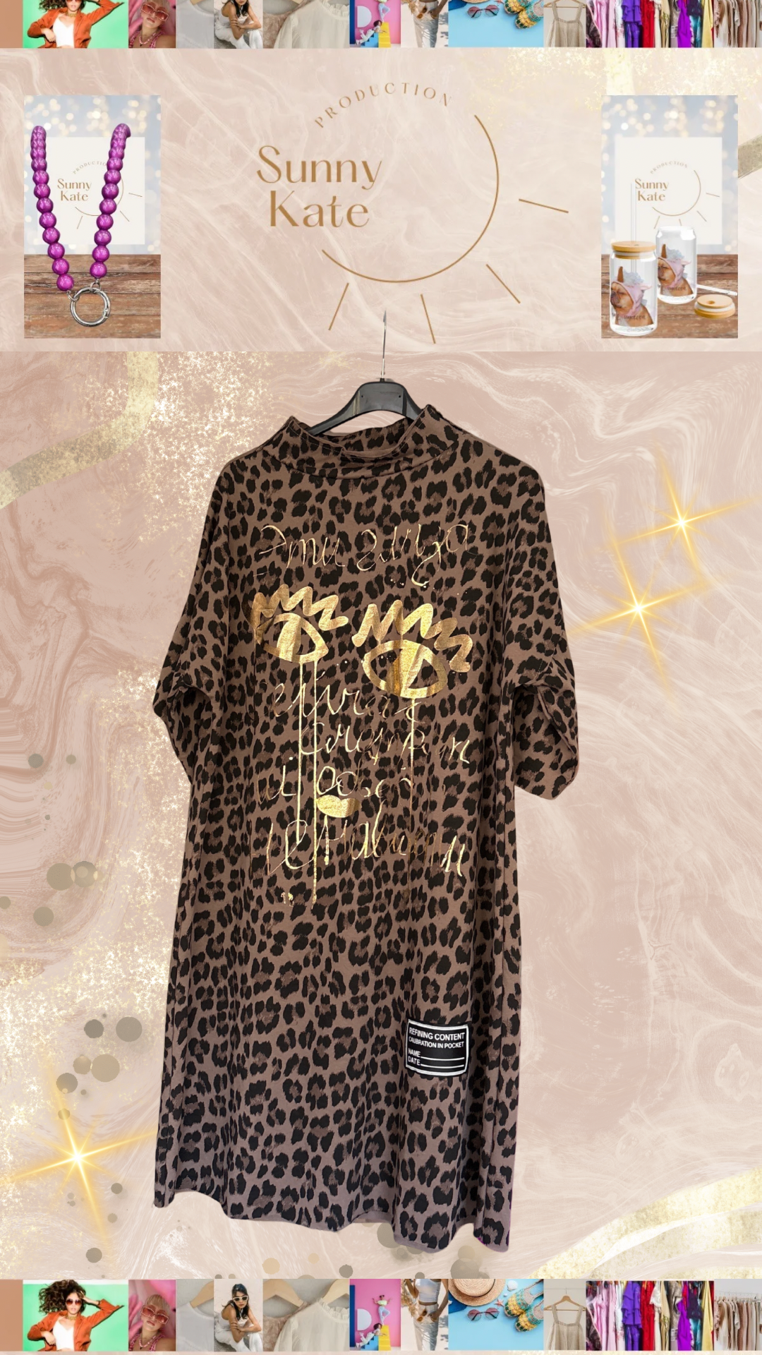 Sunny Kate „Wild Eyes“ Leo Tunic Dress Onesize Gr. 36-42/44