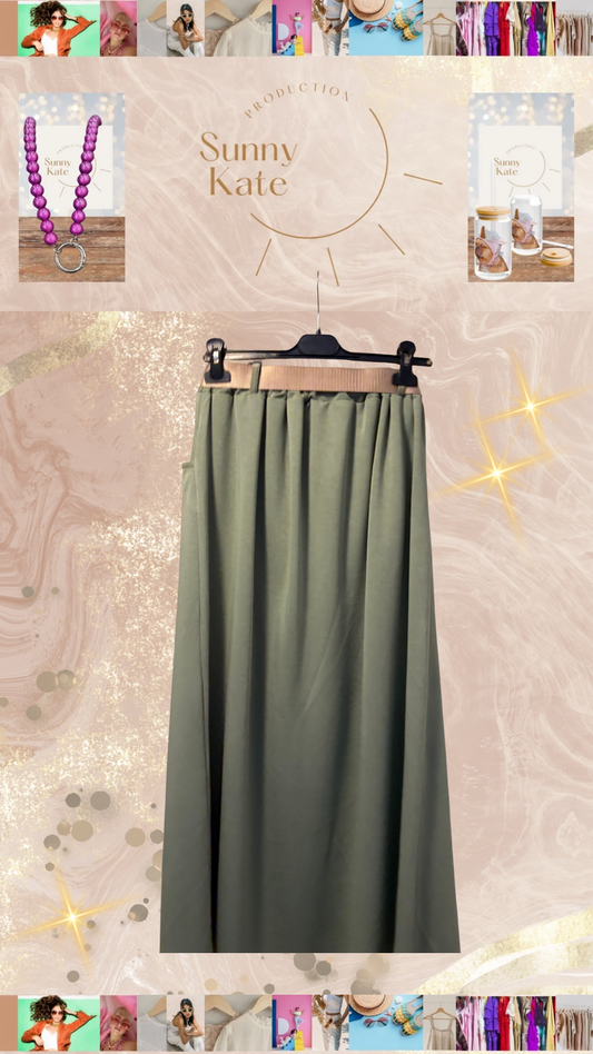 Midi Soft Skirt Sage Gr. 36-42