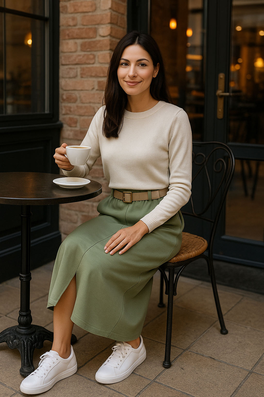 Midi Soft Skirt Sage Gr. 36-42