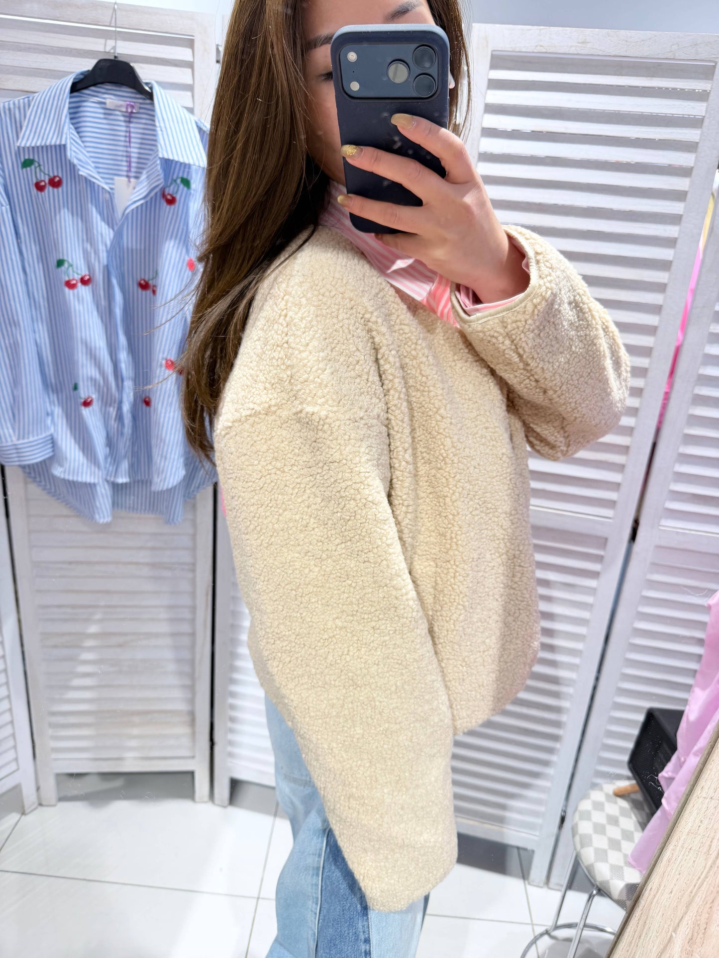 Plüschjacke mit Botschaft