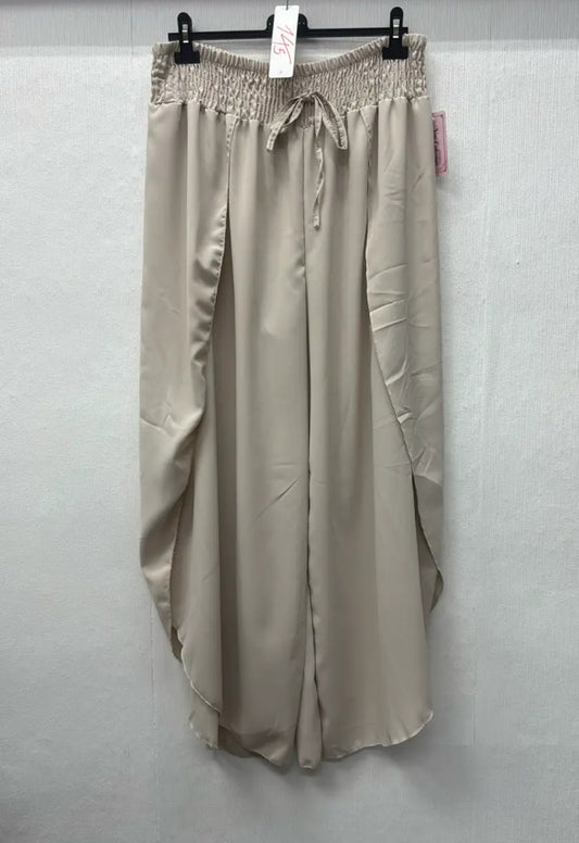 Palazzo-Hose “Soft Flow” – Taupe | Gr. 44–48