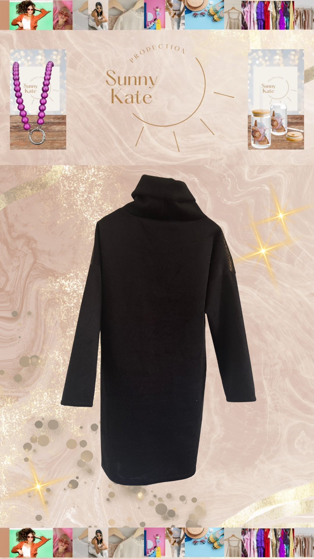 „Golden Glow Knit“
Long-Pulli Schwarz mit Gold-Schimmer (40/42–46)