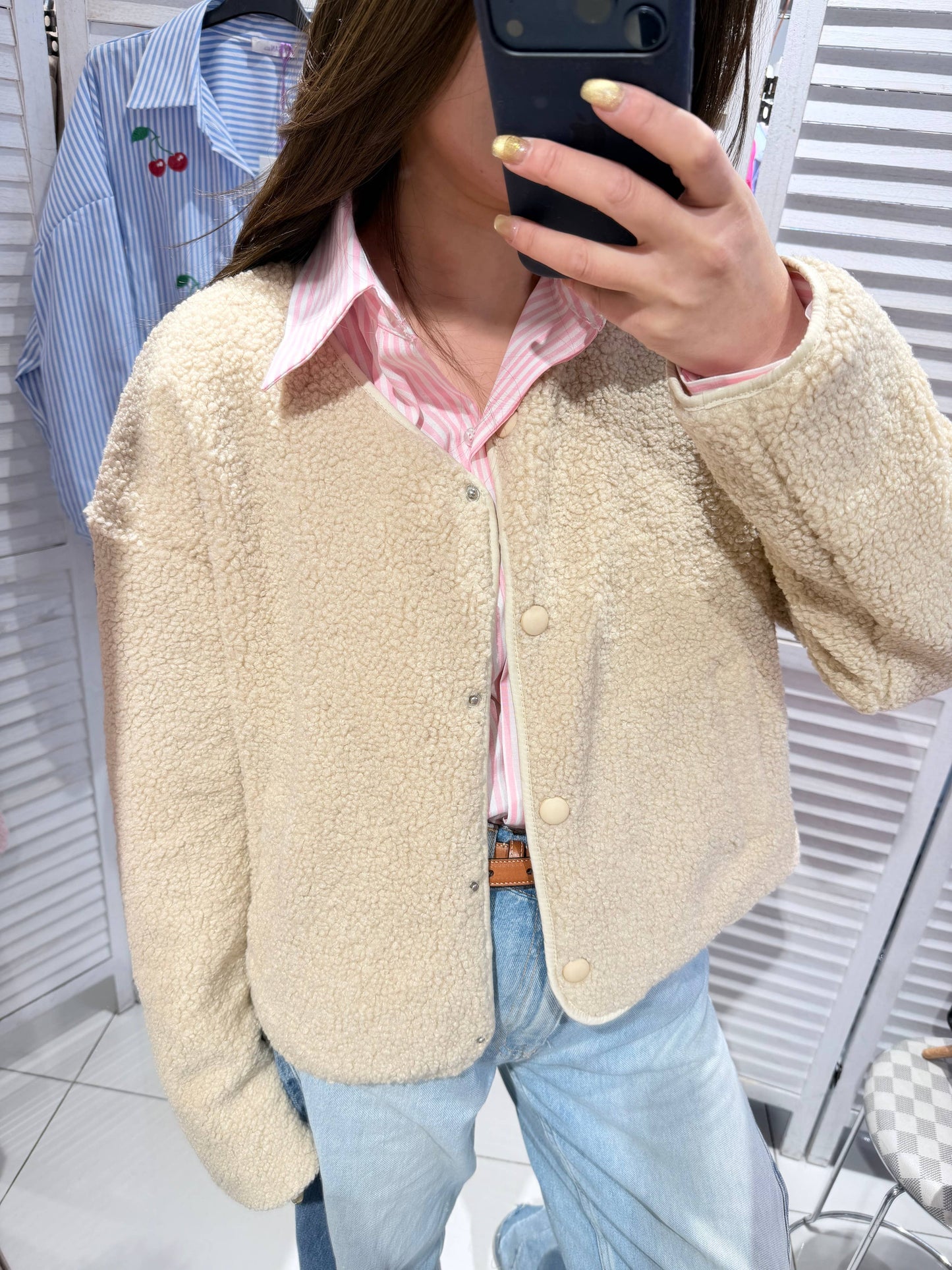 Plüschjacke mit Botschaft