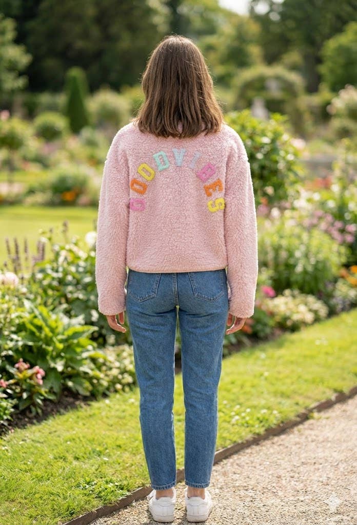 Plüschjacke mit Botschaft
