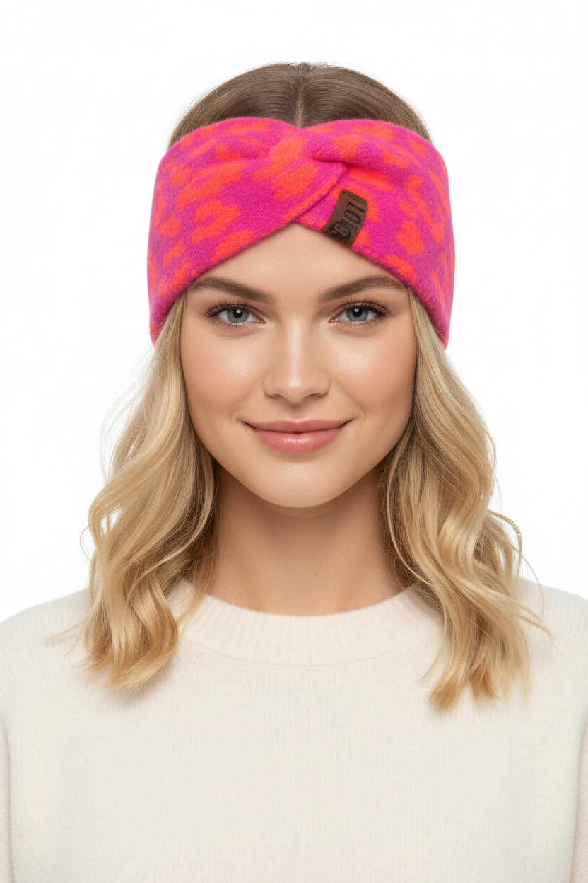 Stirnband Pip Leopard Neonpink