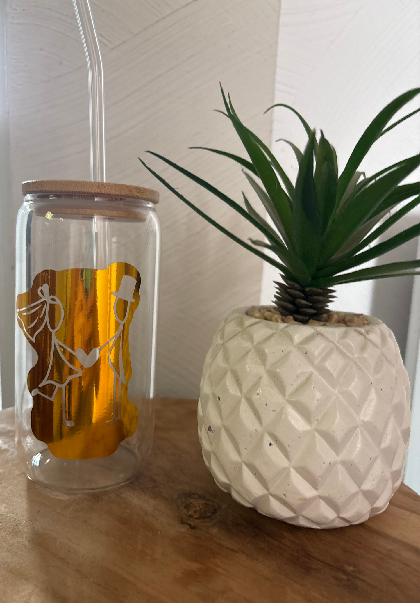 Forever Love Wedding Glass Cup 16oz
