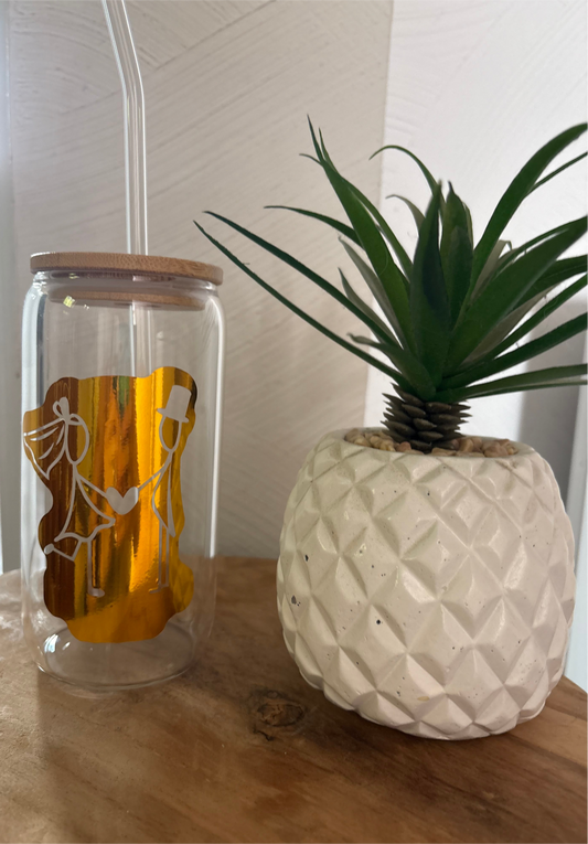 Forever Love Wedding Glass Cup 16oz