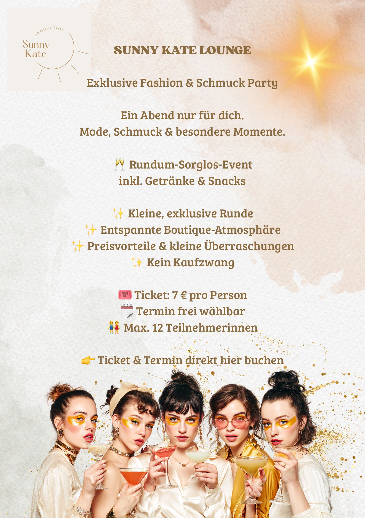 Exklusive Fashion & Schmuck Event-Party 🧡 Sunny Kate Lounge 🧡