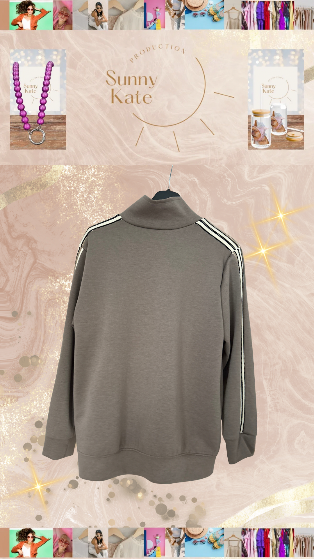 Linea Soft“ – Elegante Zip-Jacke im Clean Look
(Farben: Sand & Taupe · Gr. 36–42)