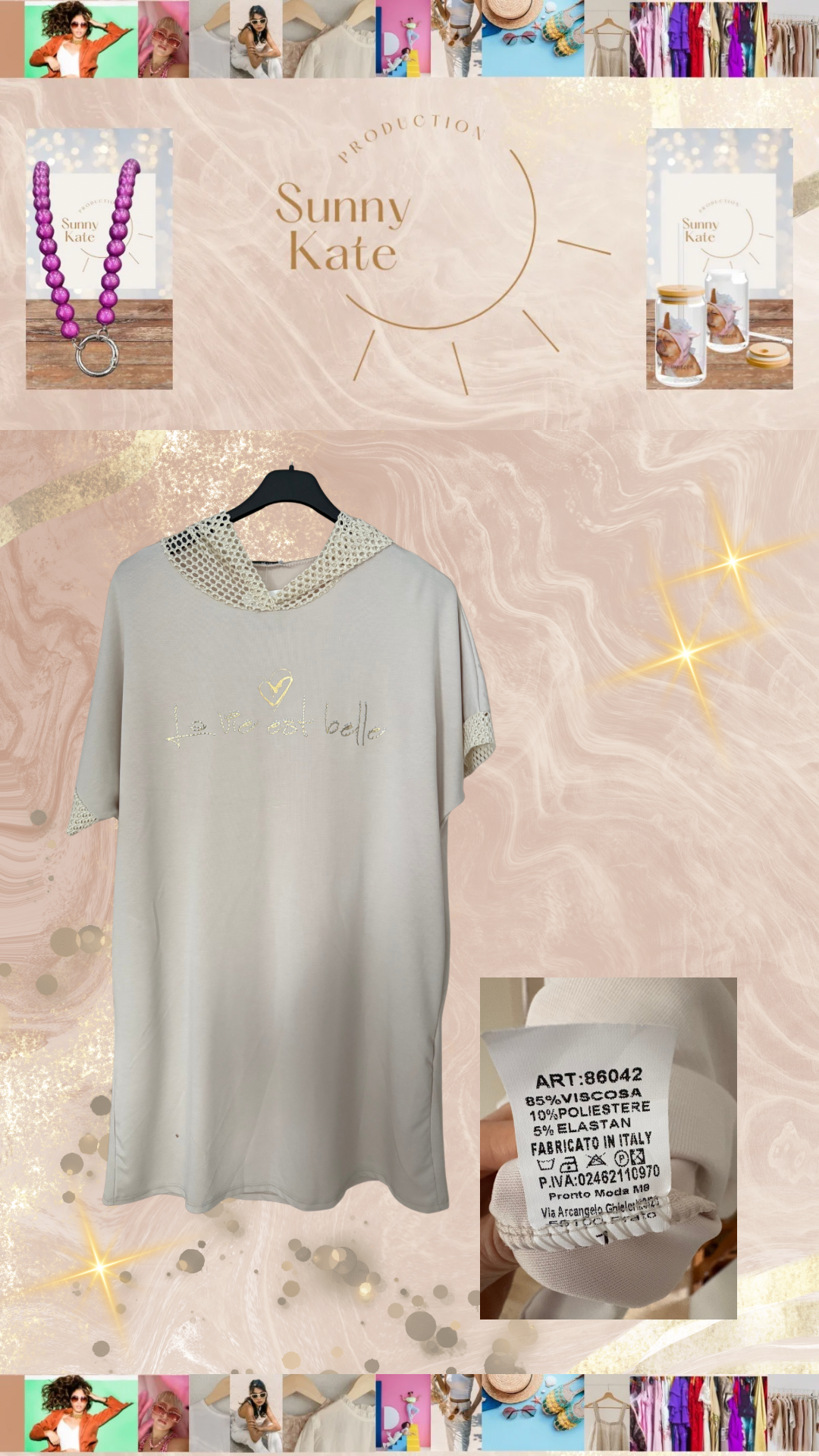 „Pure Lumière“ – Soft-Tunika mit Netz-Details
Natur · Gr. 42–48