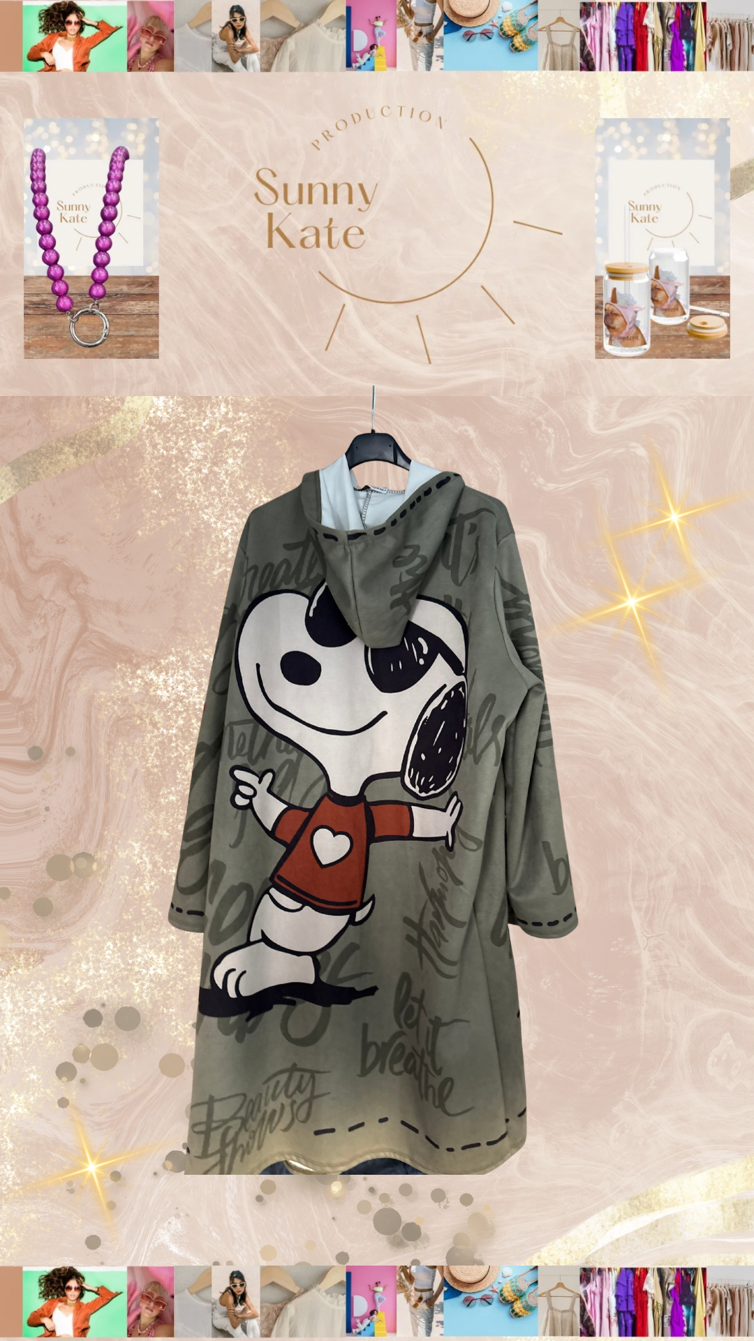 Oversize Hoodie-Mantel mit Print – Wildleder-Imitat Khaki

Größe: 40–46 (locker fallend, Oversize)

Material: Wildleder-Imitat (weich & geschmeidig)