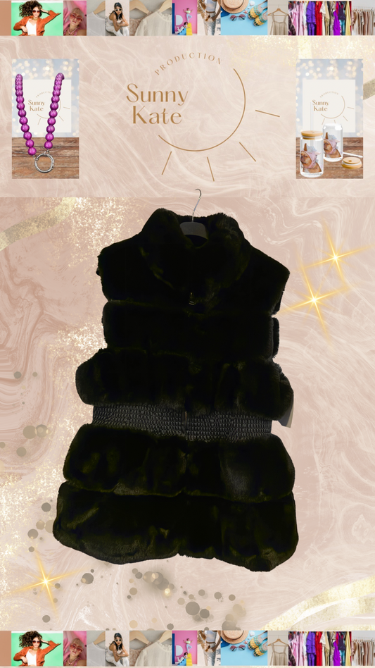 Fake-Fur Weste in Schwarz – Statement Piece mit Glam-Vibes
S/M