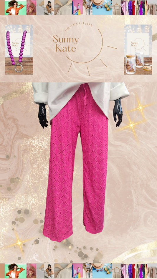 Cozy Lace Hose Pink
Damen Stoffhose mit Lochmuster Größe 36 bis 42 Onesize