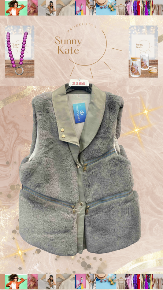 Cozy Chic Fake Fur Weste Gr. 36-42