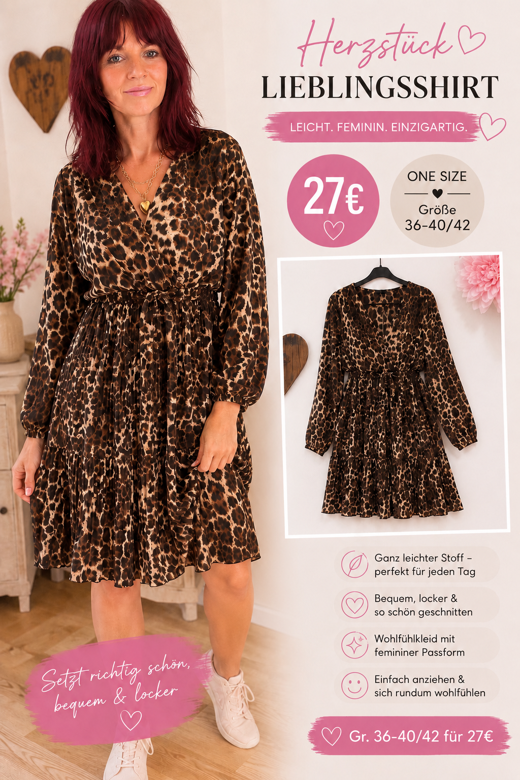 🐆 Leo Love Kleid
One Size (passt bei 36–40/42)
