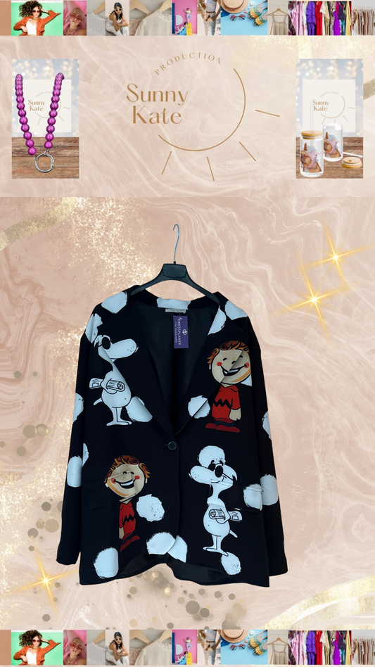 Oversize Blazer mit Snoopy-Print – Größe 42–46 – Streetstyle Highlight -ANGEBOT !-