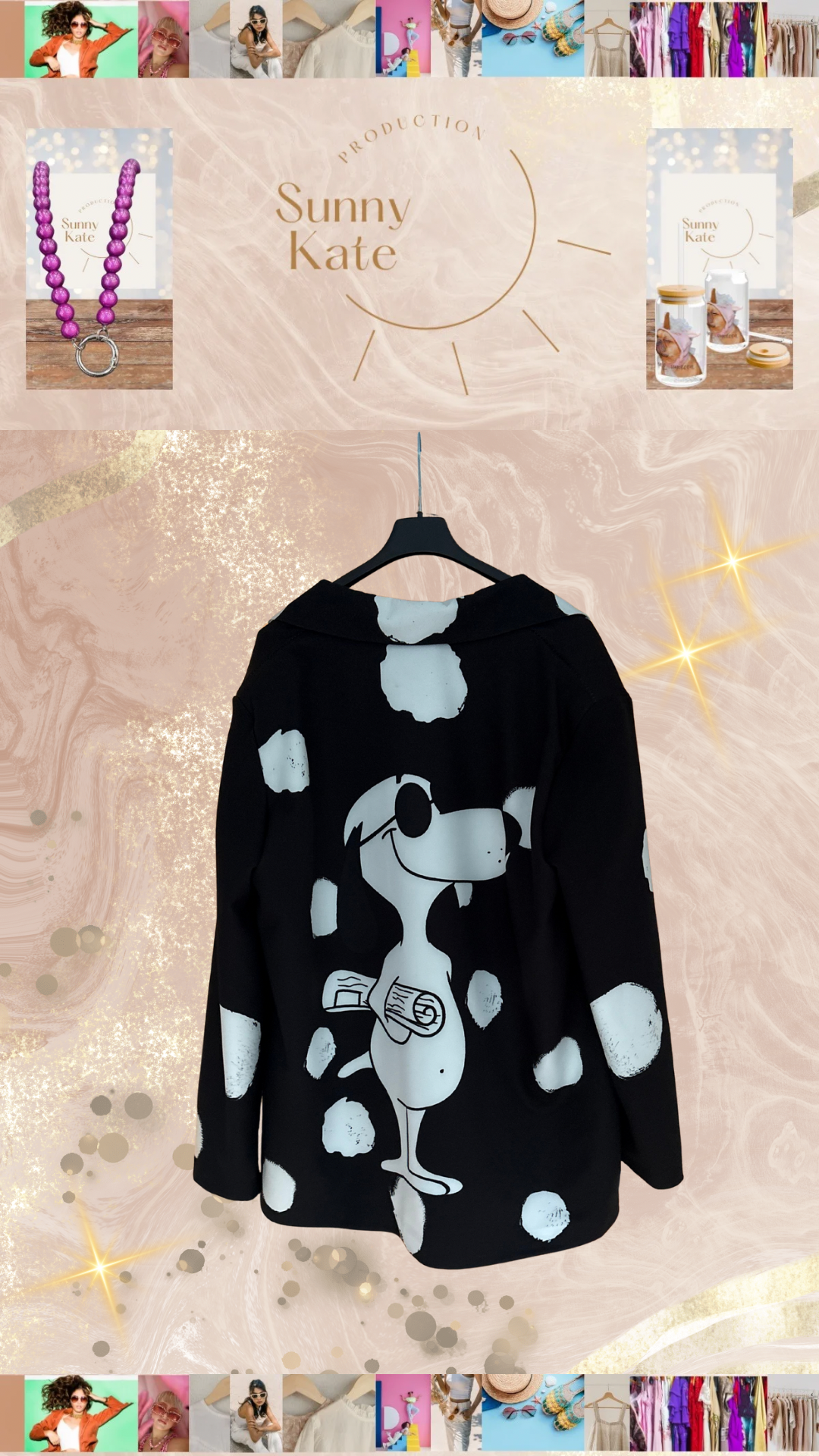 Oversize Blazer mit Snoopy-Print – Größe 42–46 – Streetstyle Highlight -ANGEBOT !-