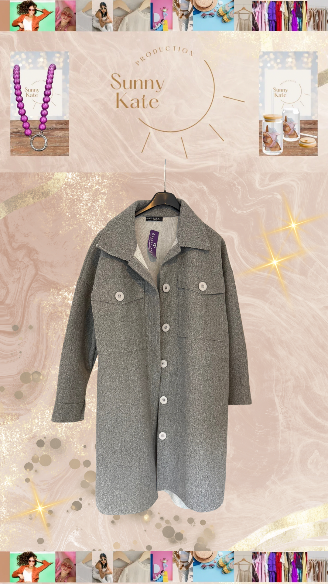 Cozy Chic Shacket – Grau, Gr. 36–42