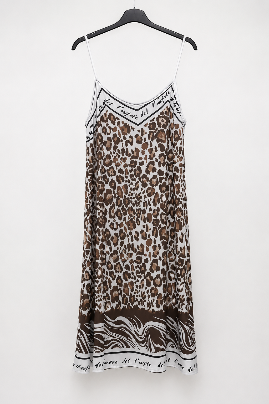Leo Sommerkleid “Wild Elegance” – Leichtes Trägerkleid in Braun-Creme | Gr. 40-46