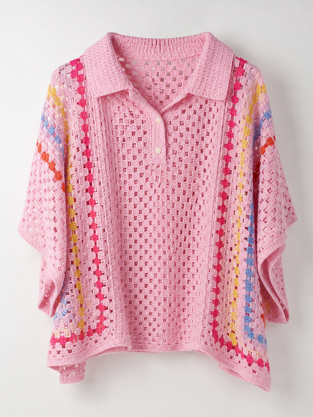 Candy Crochet Strickpullover – Rosa (One Size 36–42)