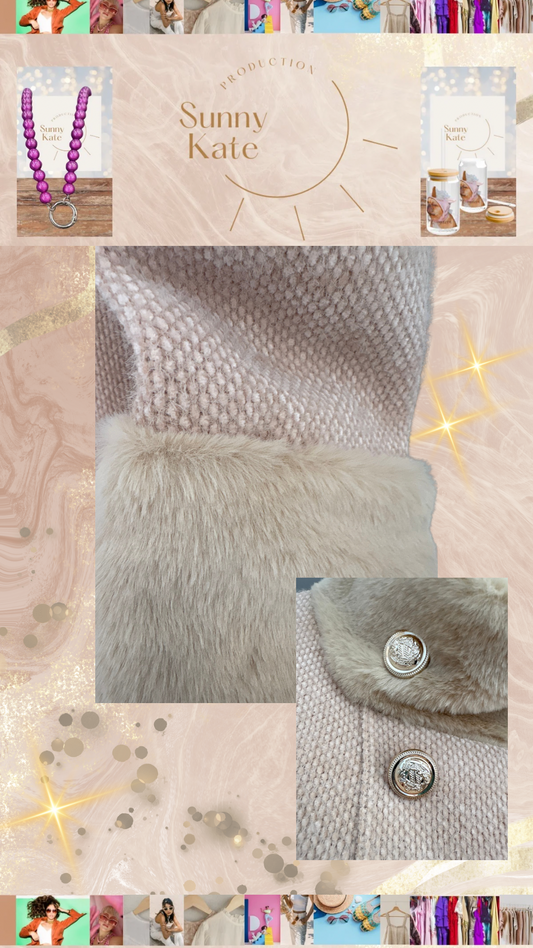 Eleganter Mantel „Luna Rose“ – Creme Rosa One Size Gr. 36-40/42