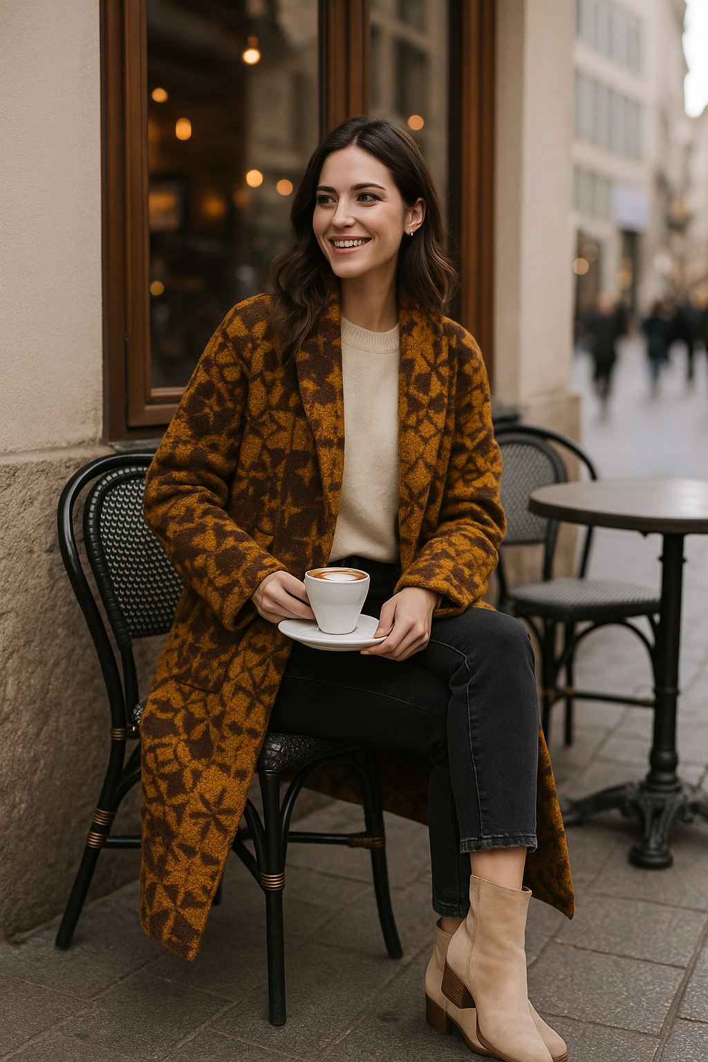 Rustic Chic Wool Coat 
Onesize Gr. 36-42