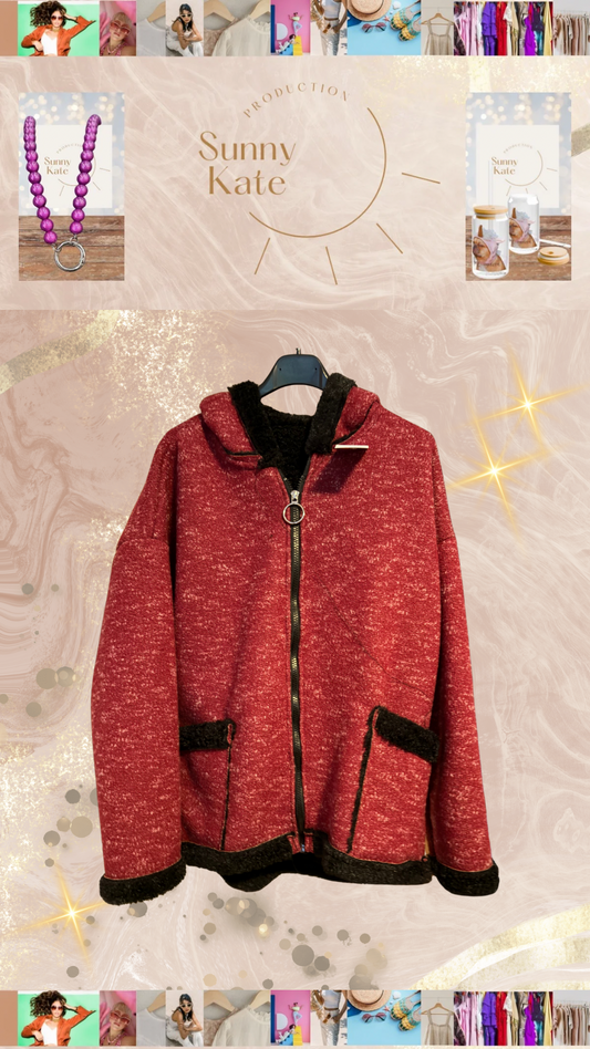 Kuscheljacke „Autumn Dream“ 🍁

Farben: Schwarz – Rot – Olivgrün
Größe: 36–40