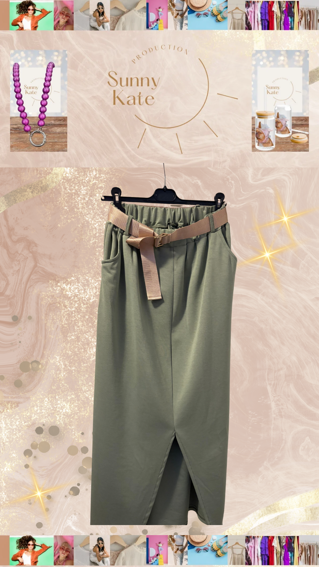 Midi Soft Skirt Sage Gr. 36-42