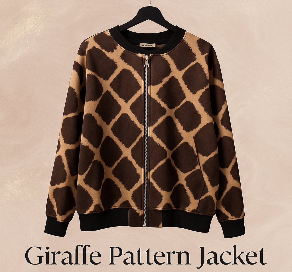 Bomberjacke Giraffe Pattern Jacket Zip Gr. 36-42