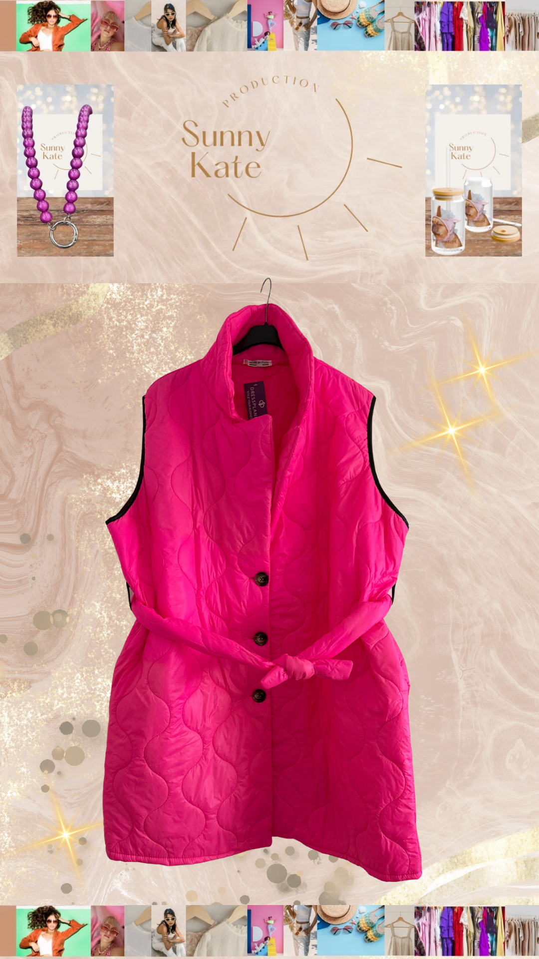 Pink Power – Quilted Belt Vest
Gr. 44-50