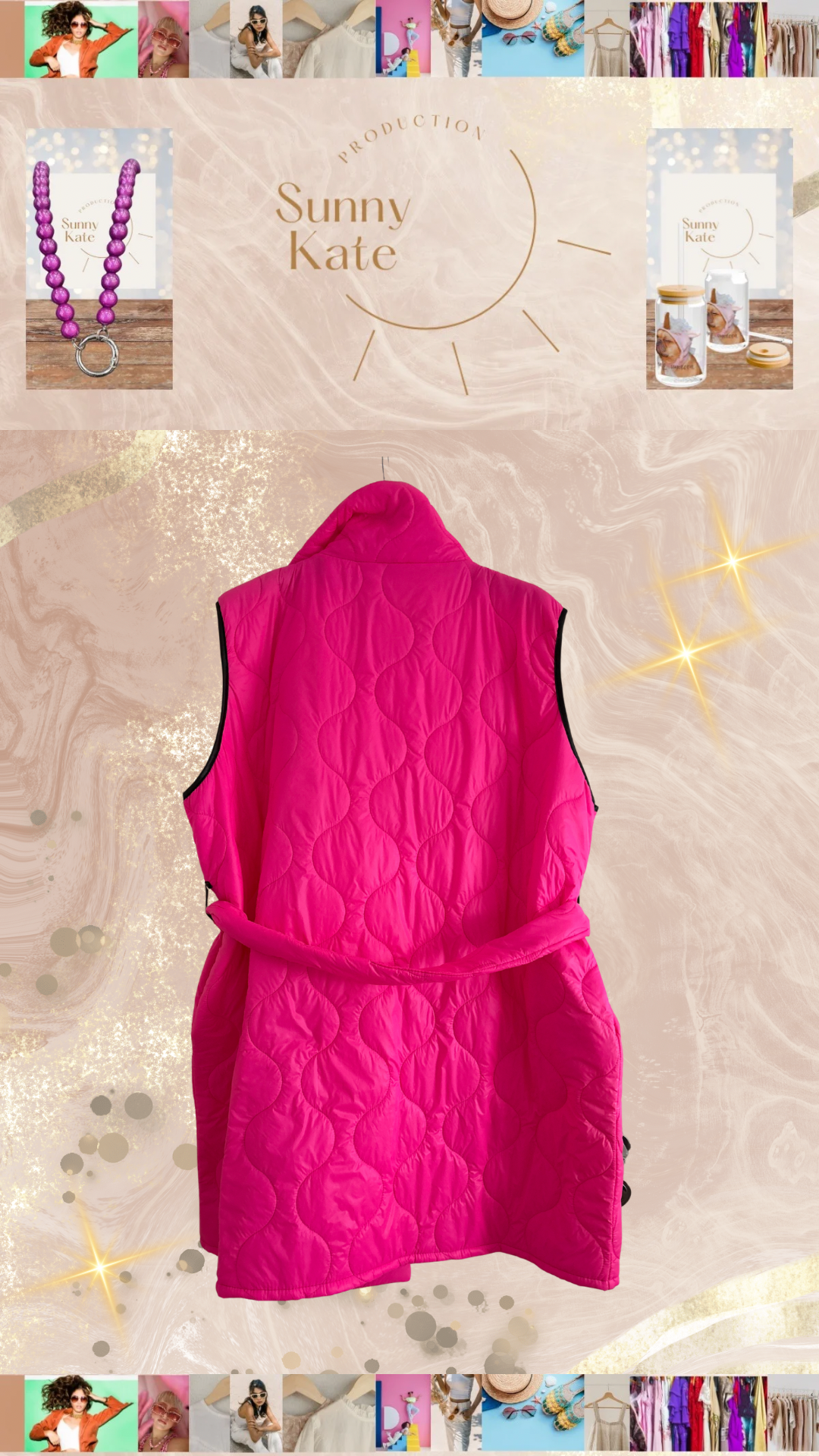 Pink Power – Quilted Belt Vest
Gr. 44-50